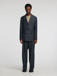 RELAXED FIT DOUBLE-BREASTED BLAZER, Dark Navy, highres
