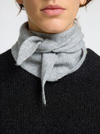 100% CASHMERE SCARF, Medium Grey Melange, highres