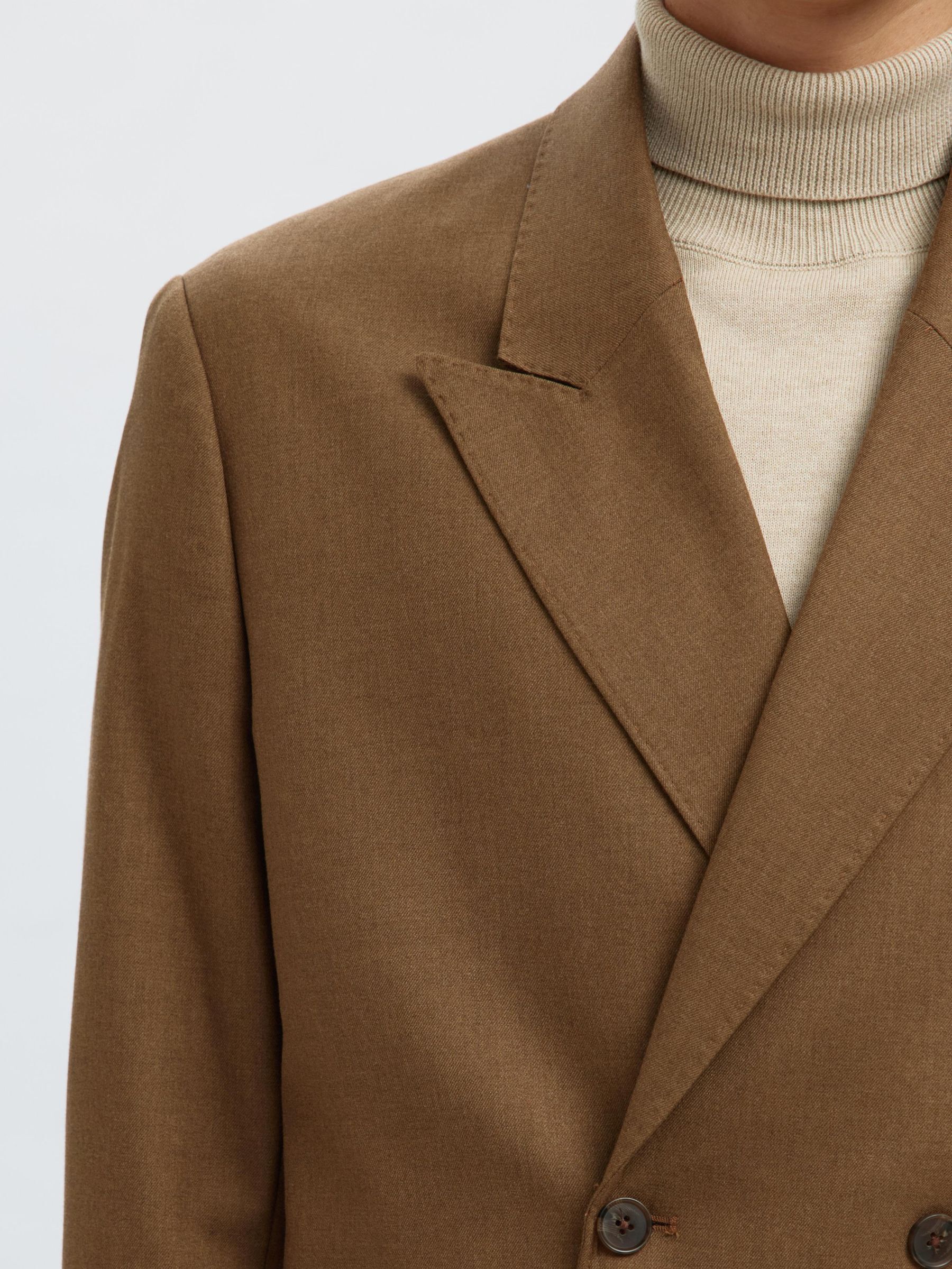 RELAXED FIT  DOUBLE-BREASTED BLAZER, Cognac, highres