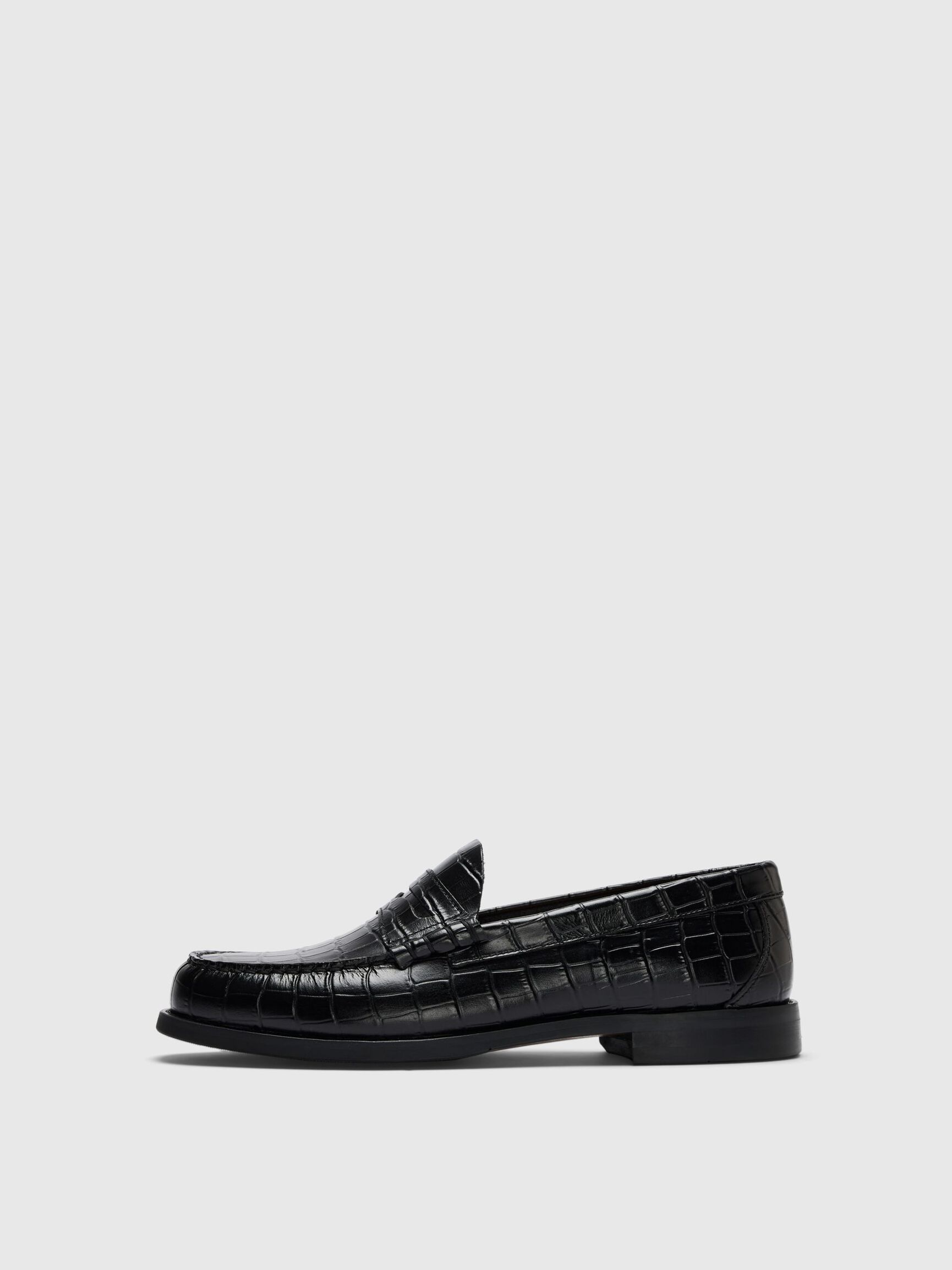 LEDER HALBSCHUHE, Black, highres