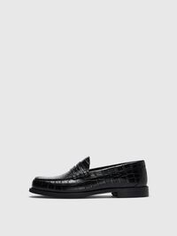 LEDER HALBSCHUHE, Black, highres