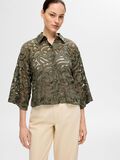 Selected BRODERIE ANGLAISE CROPPED SHIRT, Olivine, highres - 16094025_Olivine_008.jpg