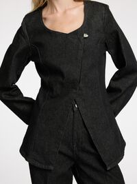 DENIM BLAZER, Black Denim, highres