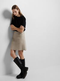 MINI LEDERROCK, Greige, highres