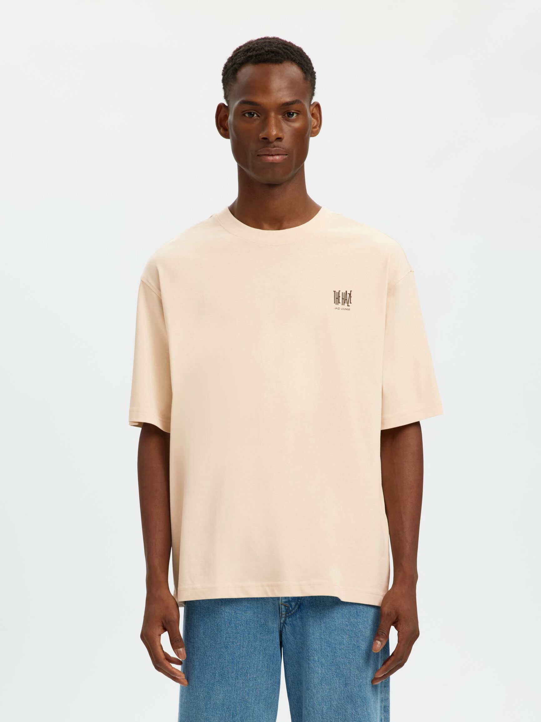 TRYCKTA T-SHIRT MED RUND HALSRINGNING, Angora, highres