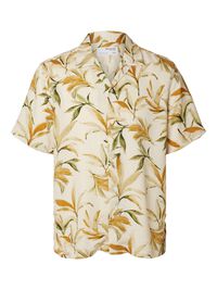 PRINTED SHORT SLEEVED SHIRT, Egret, highres