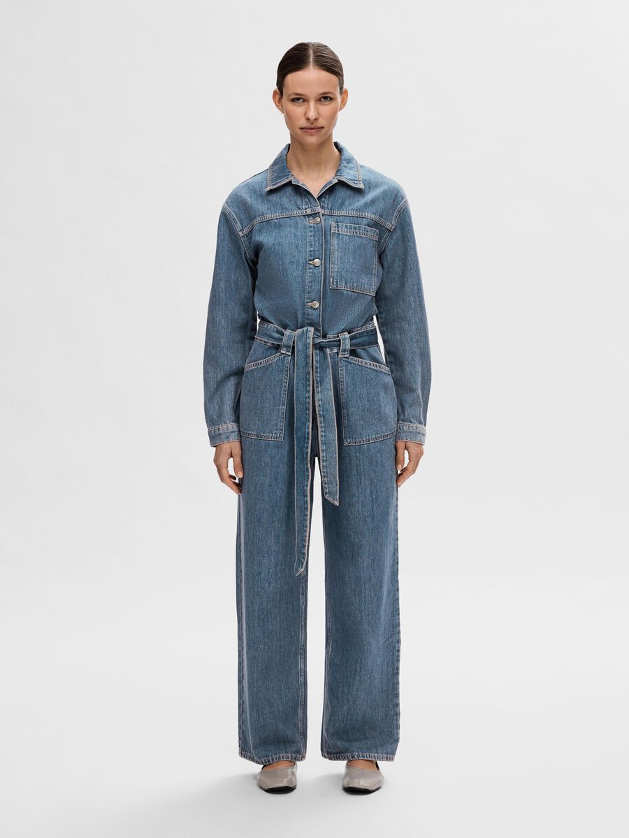 Selected MITTELBLAUER JEANS JUMPSUIT, Medium Blue Denim, highres - 16092283_MediumBlueDenim_003.jpg