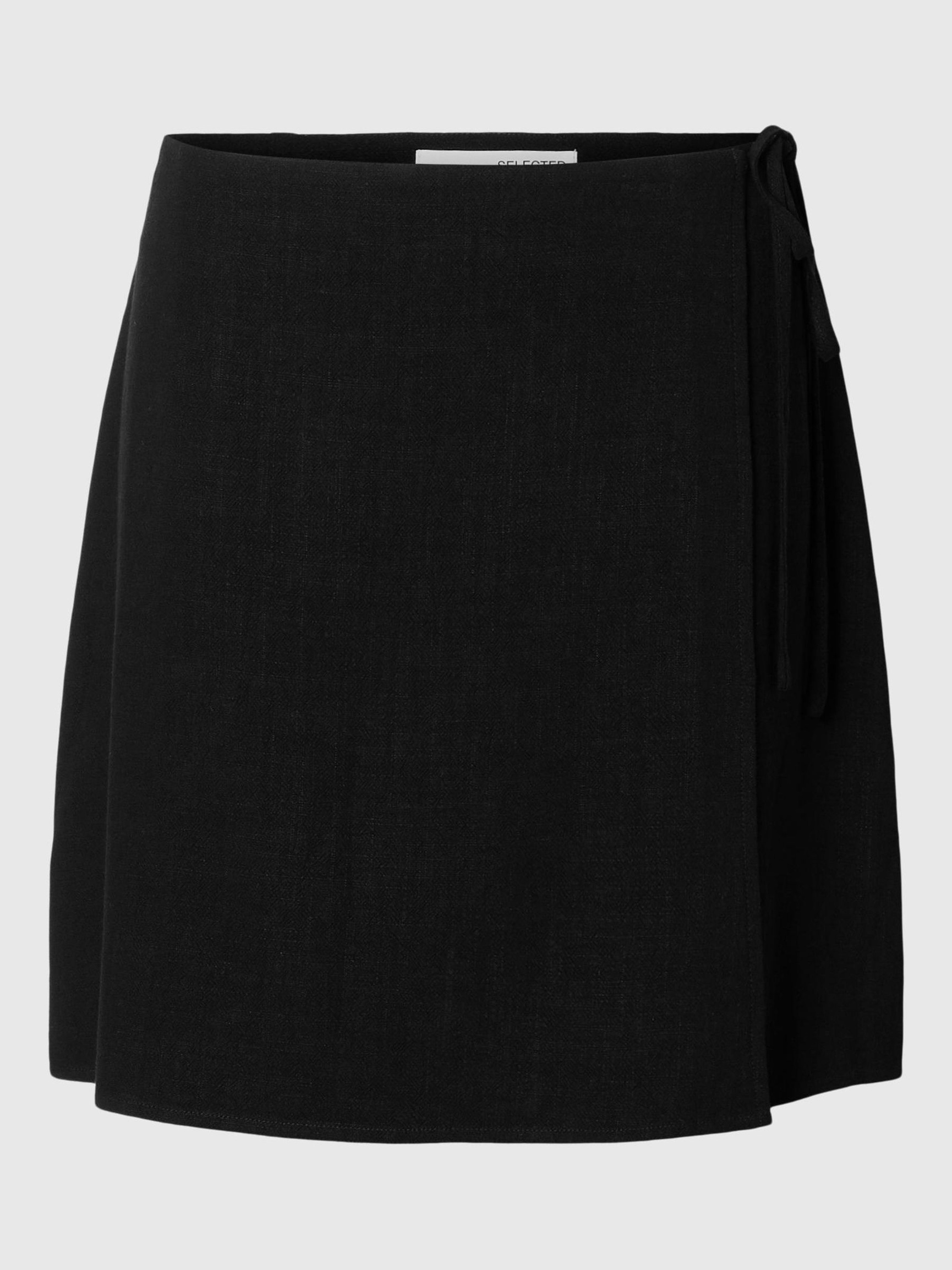 WRAP MINI SKIRT, Black, highres