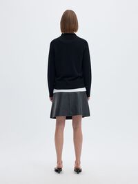MINI LEATHER SKIRT, Black, highres