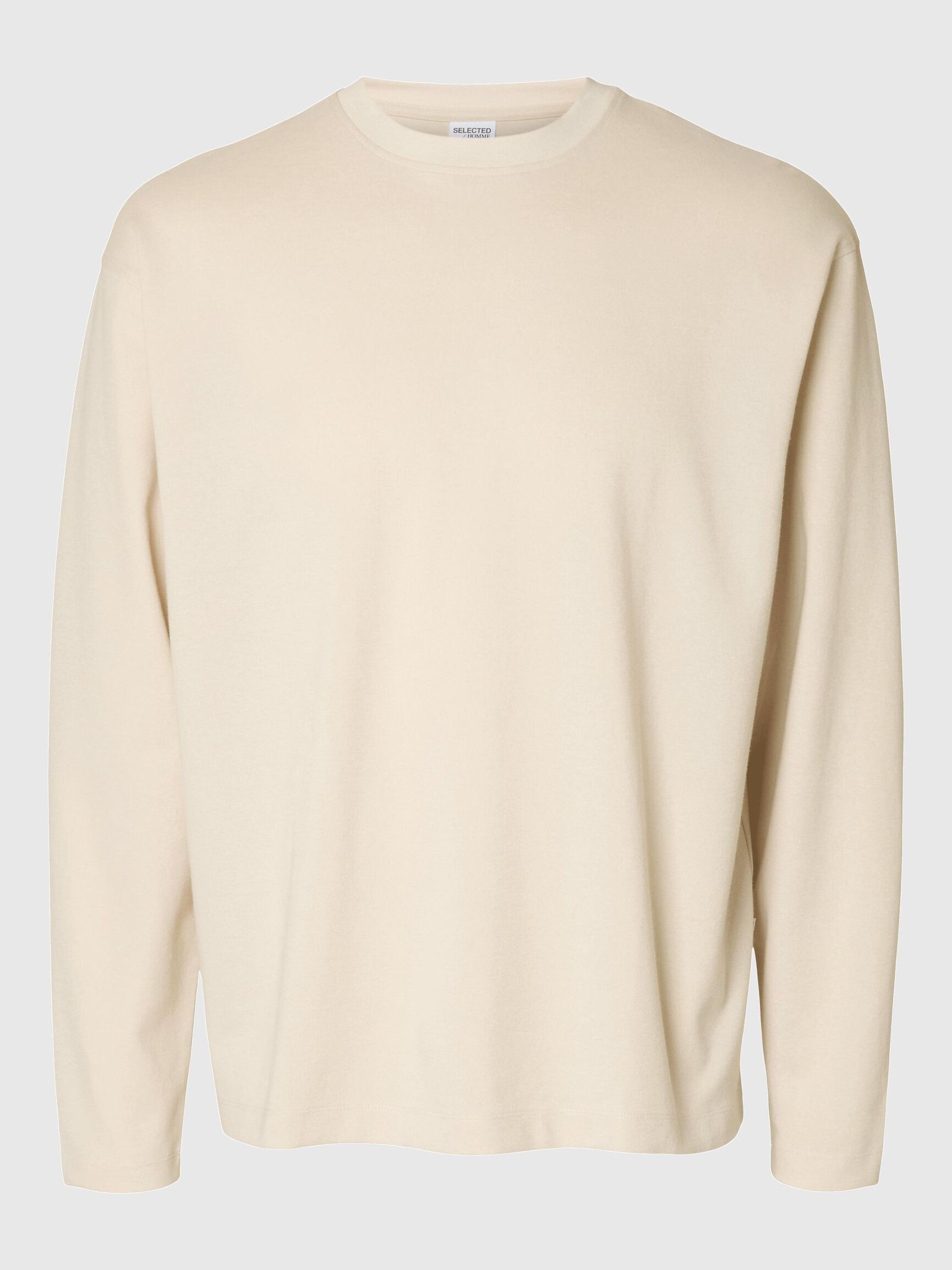 LOOSE FIT LANGÆRMET T-SHIRT, Oatmeal, highres