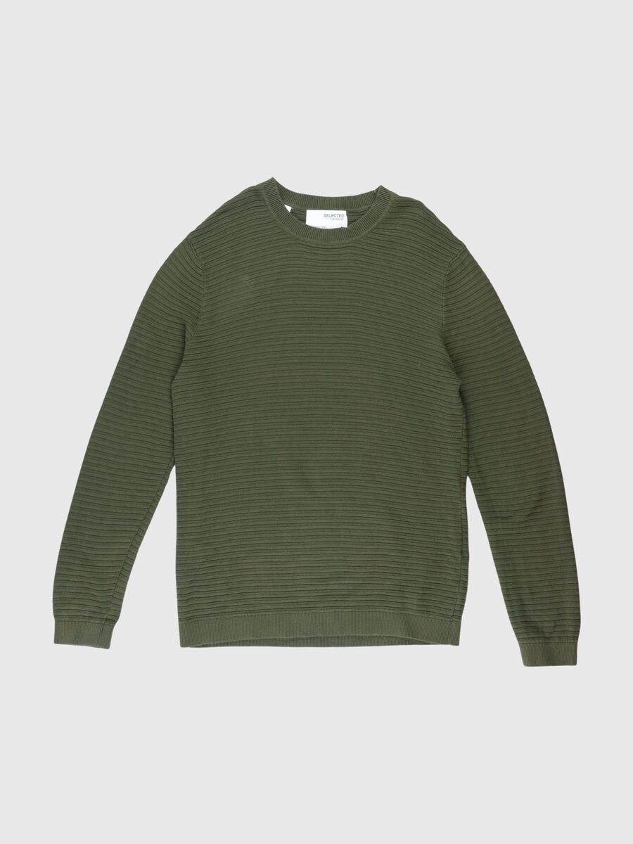 Product tile image - RIBBED KNITTED PULLOVER, Forest Night | 80000463_ForestNight