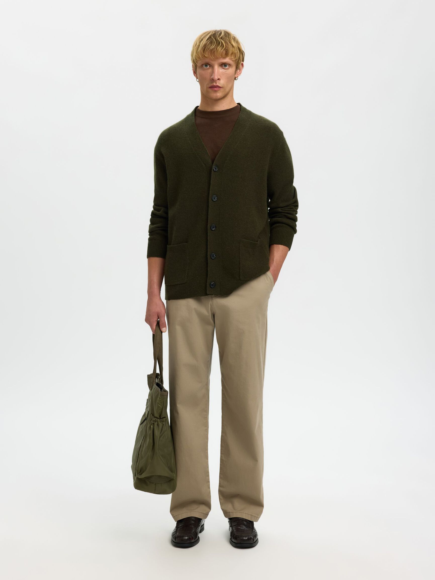 LAINE MÉLANGÉE CARDIGAN, Forest Night, highres