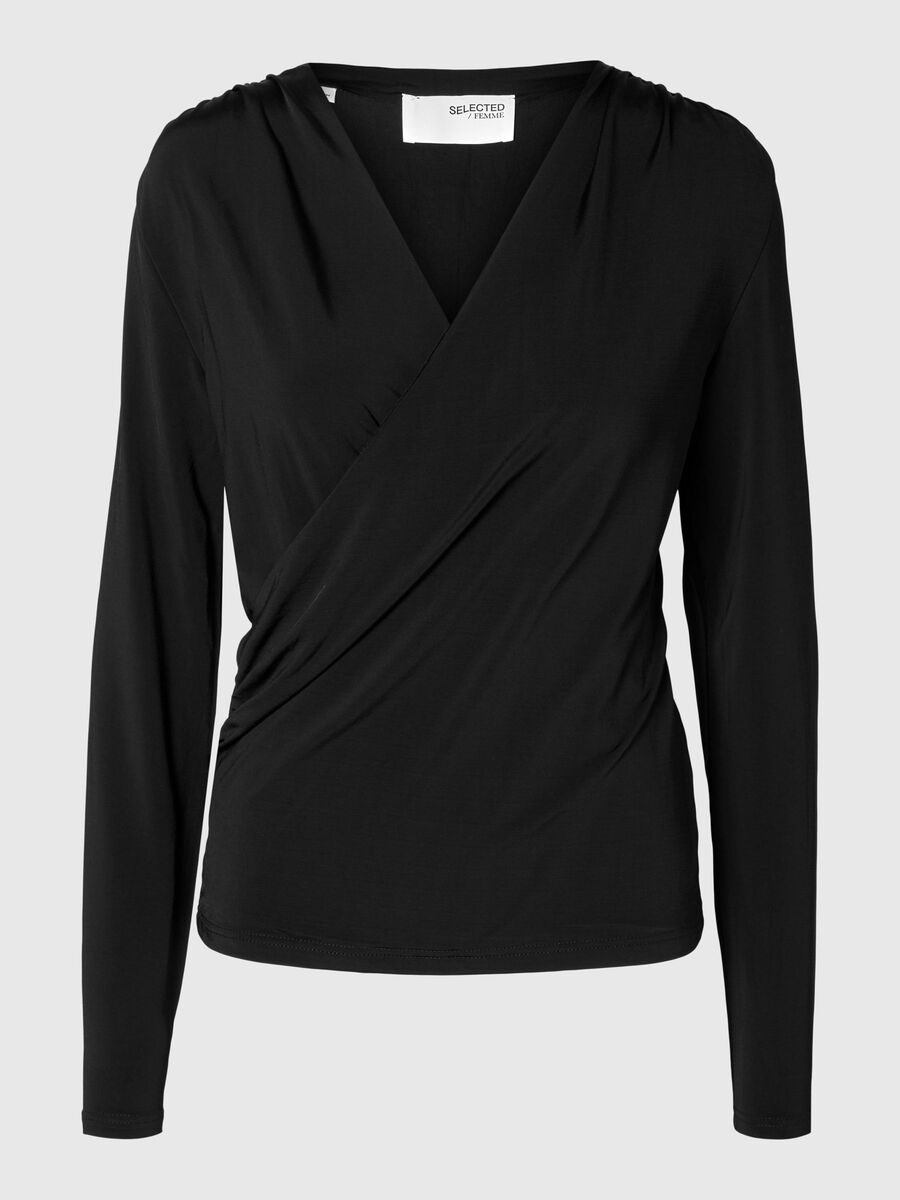 Selected VISCOSEMIX WIKKELTOP, Black, highres - 16095304_Black_001.jpg