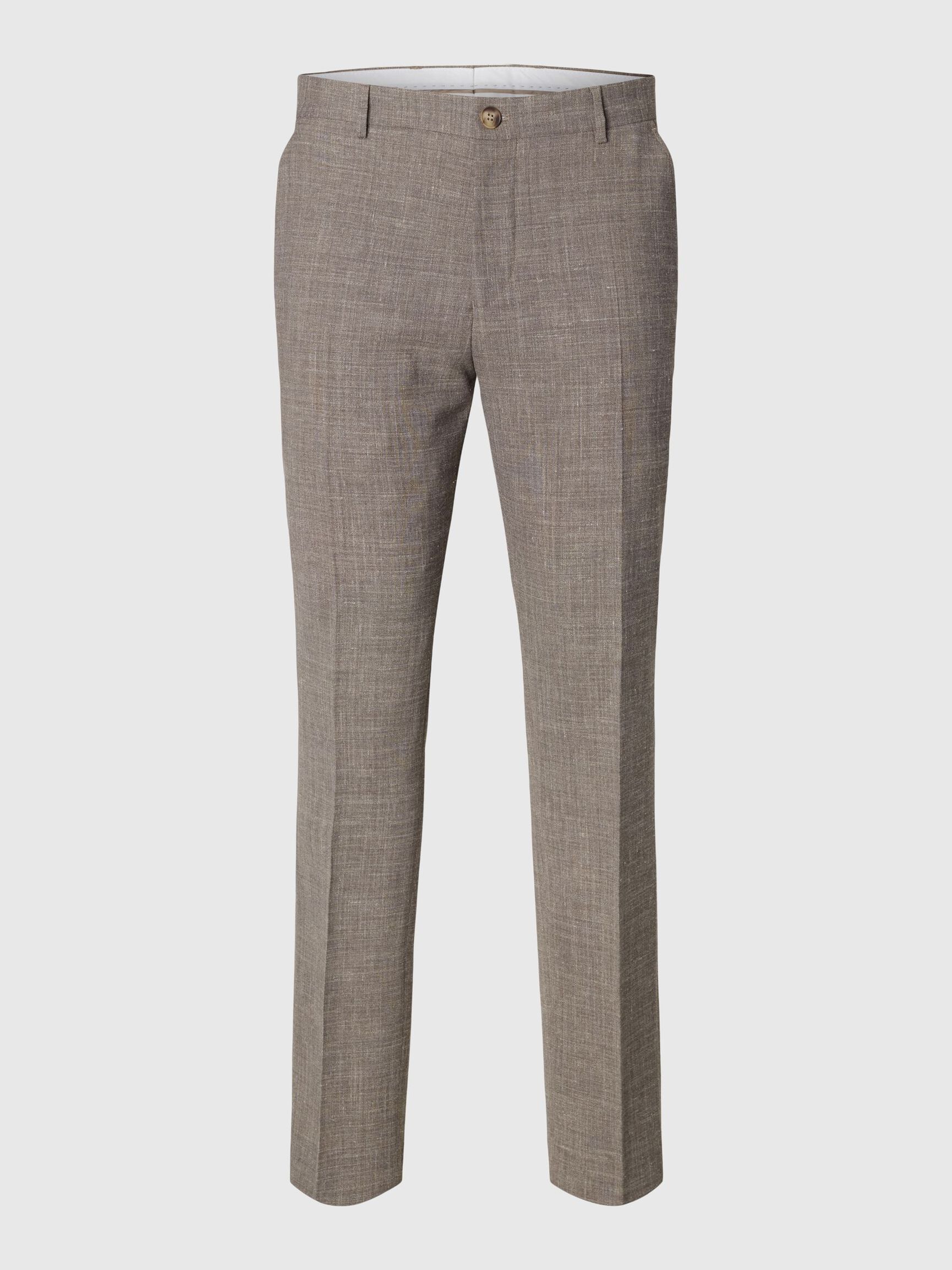 SLIM FIT ANZUGHOSE, Dark Sand Melange, highres