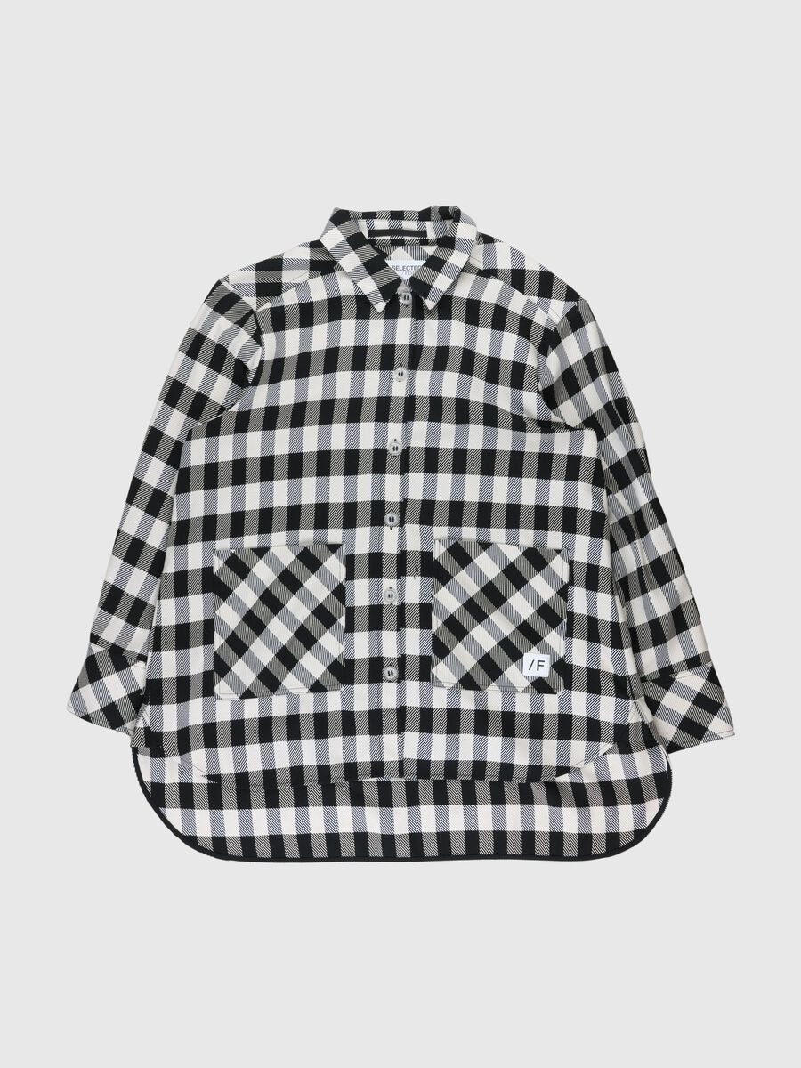 Selected GINGHAM CHECK OVERSHIRT, Black, highres - 80000435_Black_873981_001.jpg
