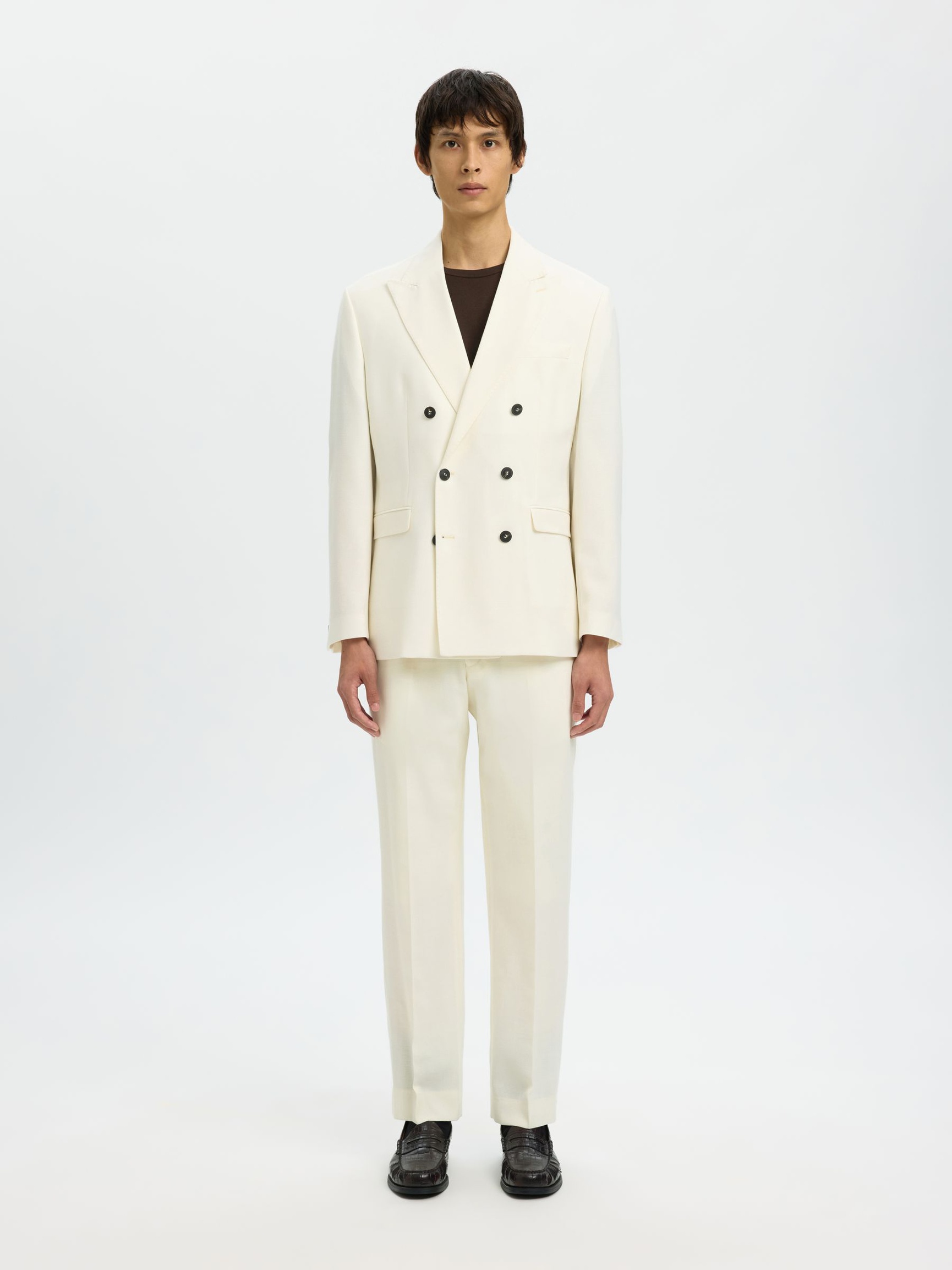 WOOL BLEND SUIT TROUSERS, Egret, highres