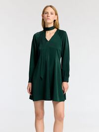 VISCOSE BLEND MINI DRESS, Scarab, highres