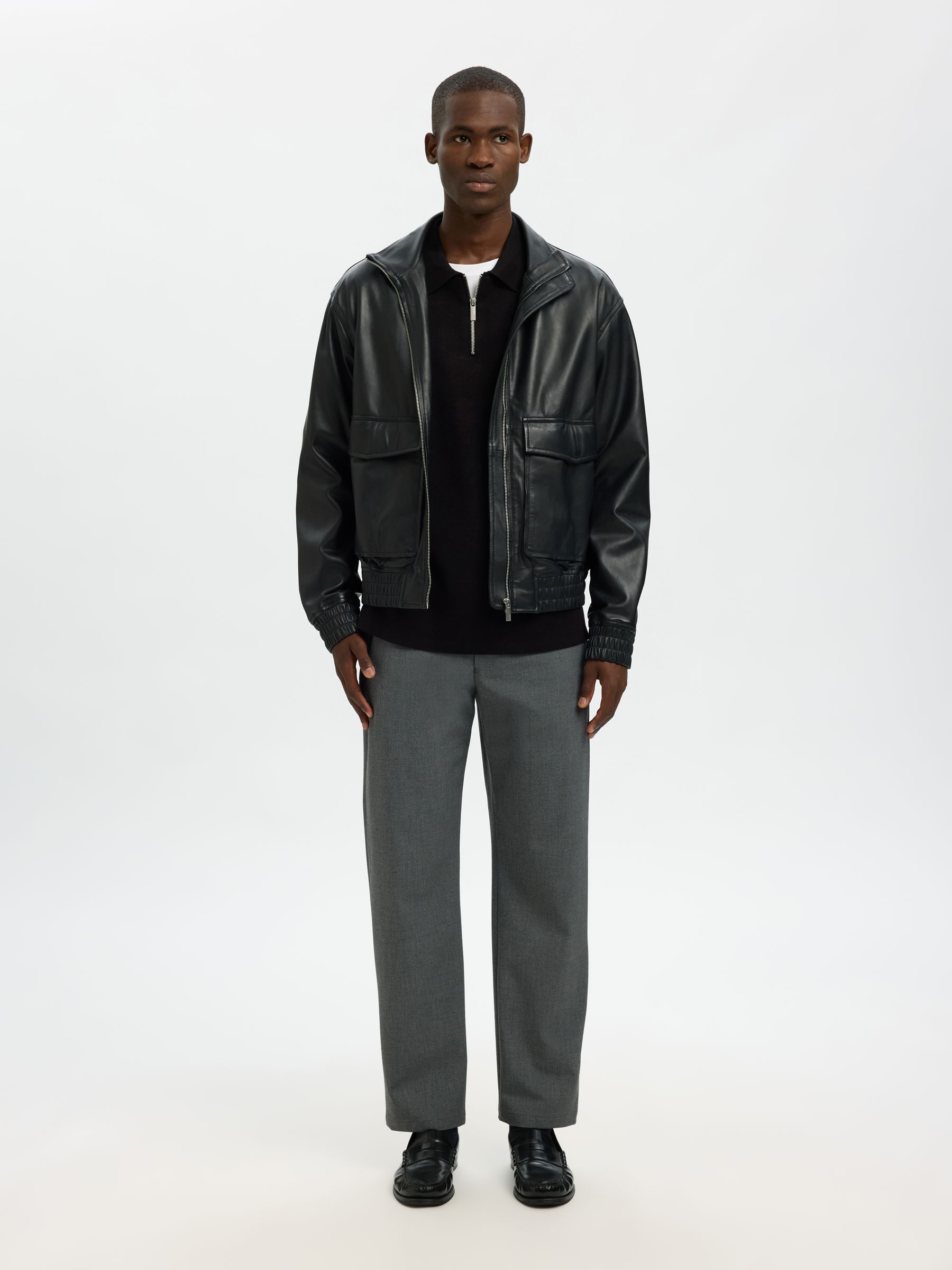 HALF-ZIP PULLOVER, Black, highres