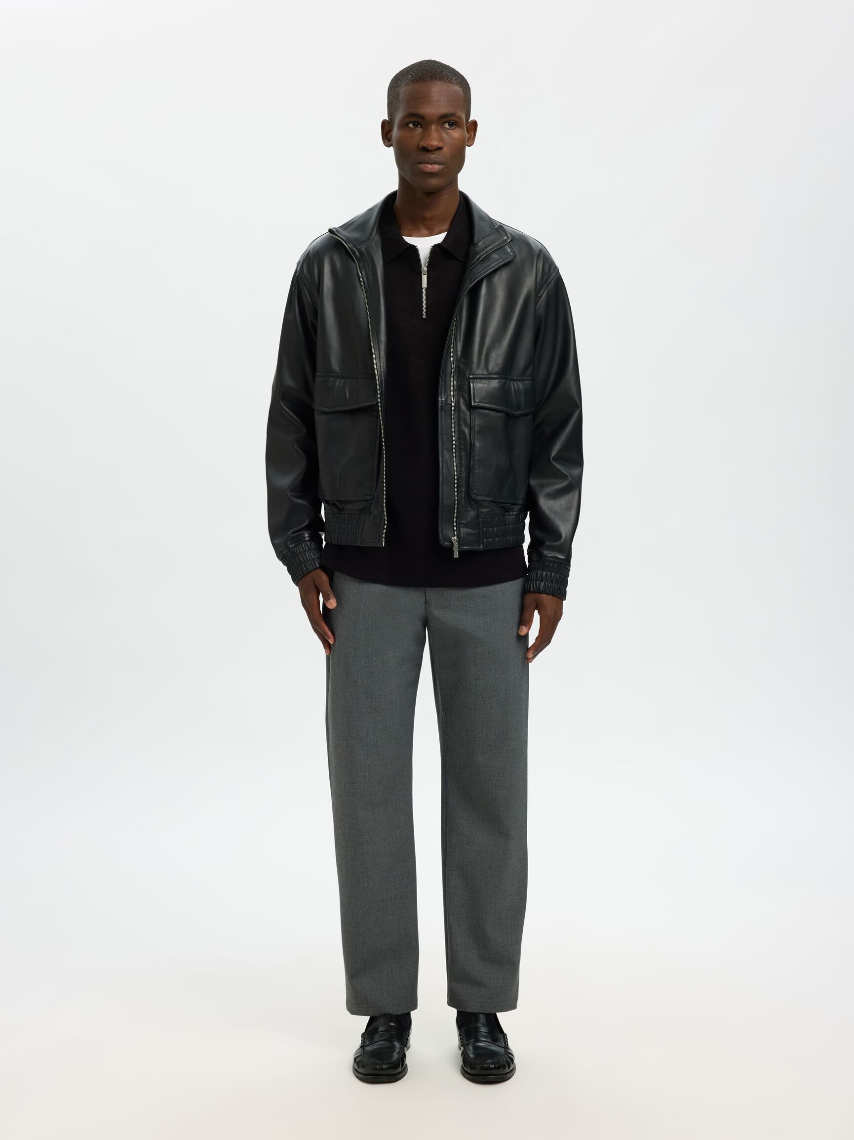 HALF-ZIP PULLOVER, Black, highres