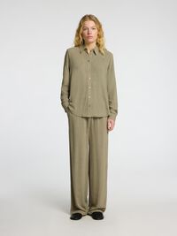 VISCOSE BLEND TROUSERS, Vetiver, highres