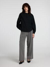 100% COTTON LONG SLEEVED SHIRT, Black, highres