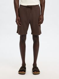 WAFELTEXTUUR SHORTS, Chocolate Brown, highres