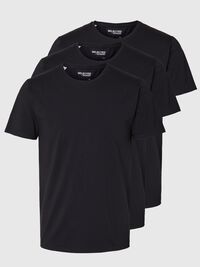 3-PACK COTTON T-SHIRT, Black, highres