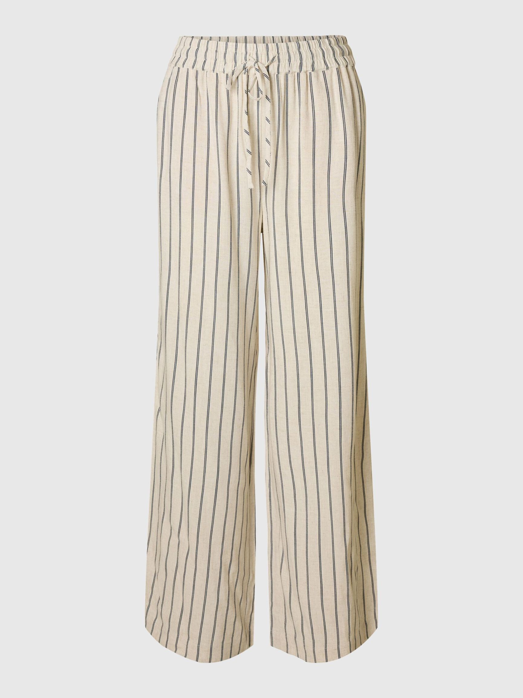 HOOG GETAILLEERD WIDE LEG BROEK, Sandshell, highres