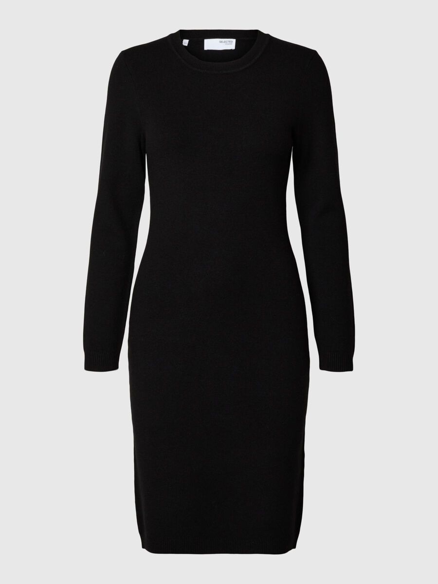 Selected VISKOSEMIX STRICKKLEID, Black, highres - 16096198_Black_001.jpg