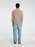 Selected 100% KATOEN PULLOVER MET RONDE HALS, Oatmeal, highres - 16094385_Oatmeal_1154768_004.jpg