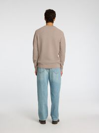 100% KATOEN PULLOVER MET RONDE HALS, Oatmeal, highres