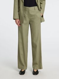 TAILORED WIDE-LEG TROUSERS, Vetiver, highres