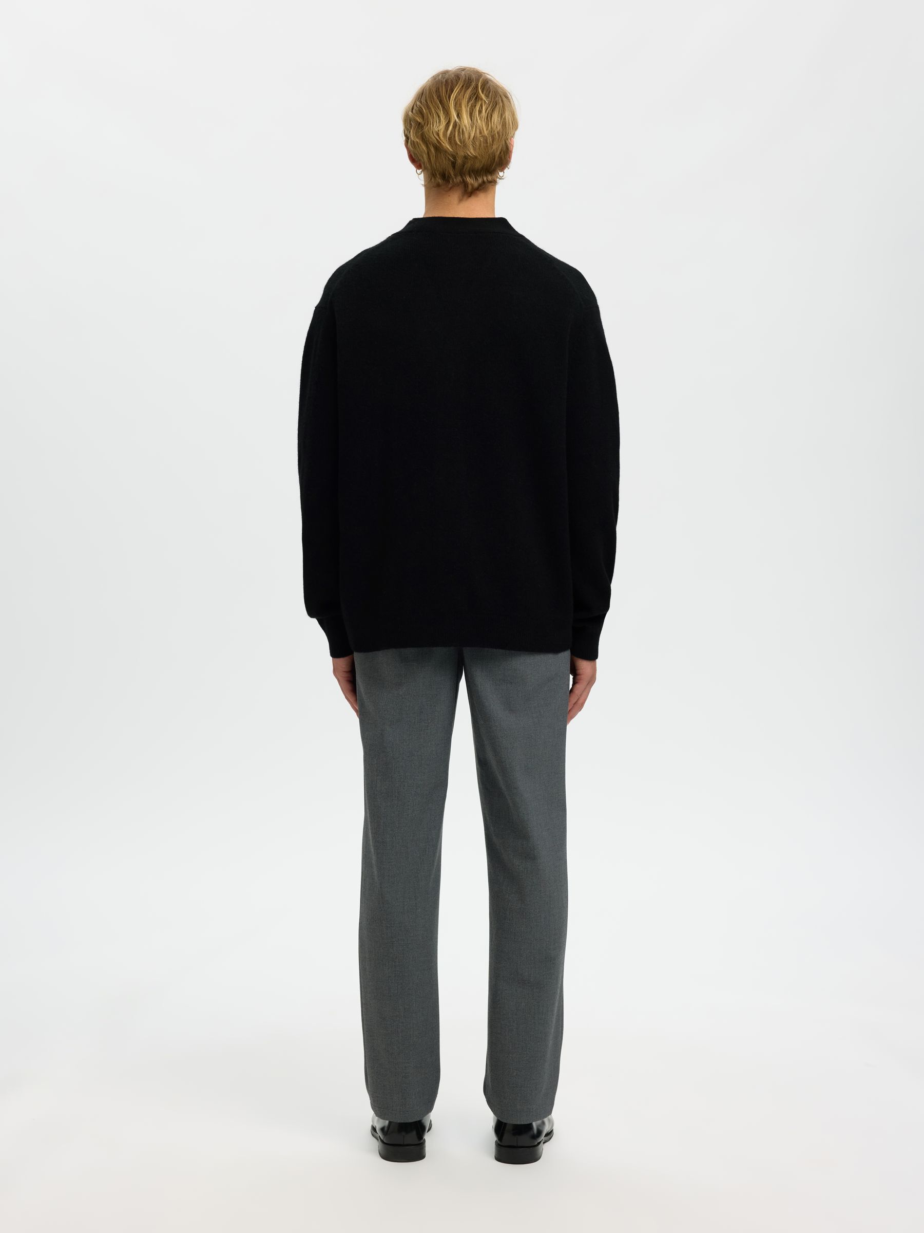 LAINE MÉLANGÉE CARDIGAN, Black, highres