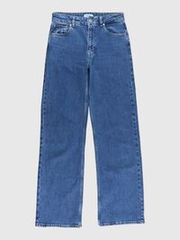 HØJTALJET JEANS MED VIDE BEN, Medium Blue Denim, highres