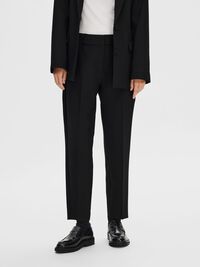 SLIM FIT CROPPED BUKSER, Black, highres