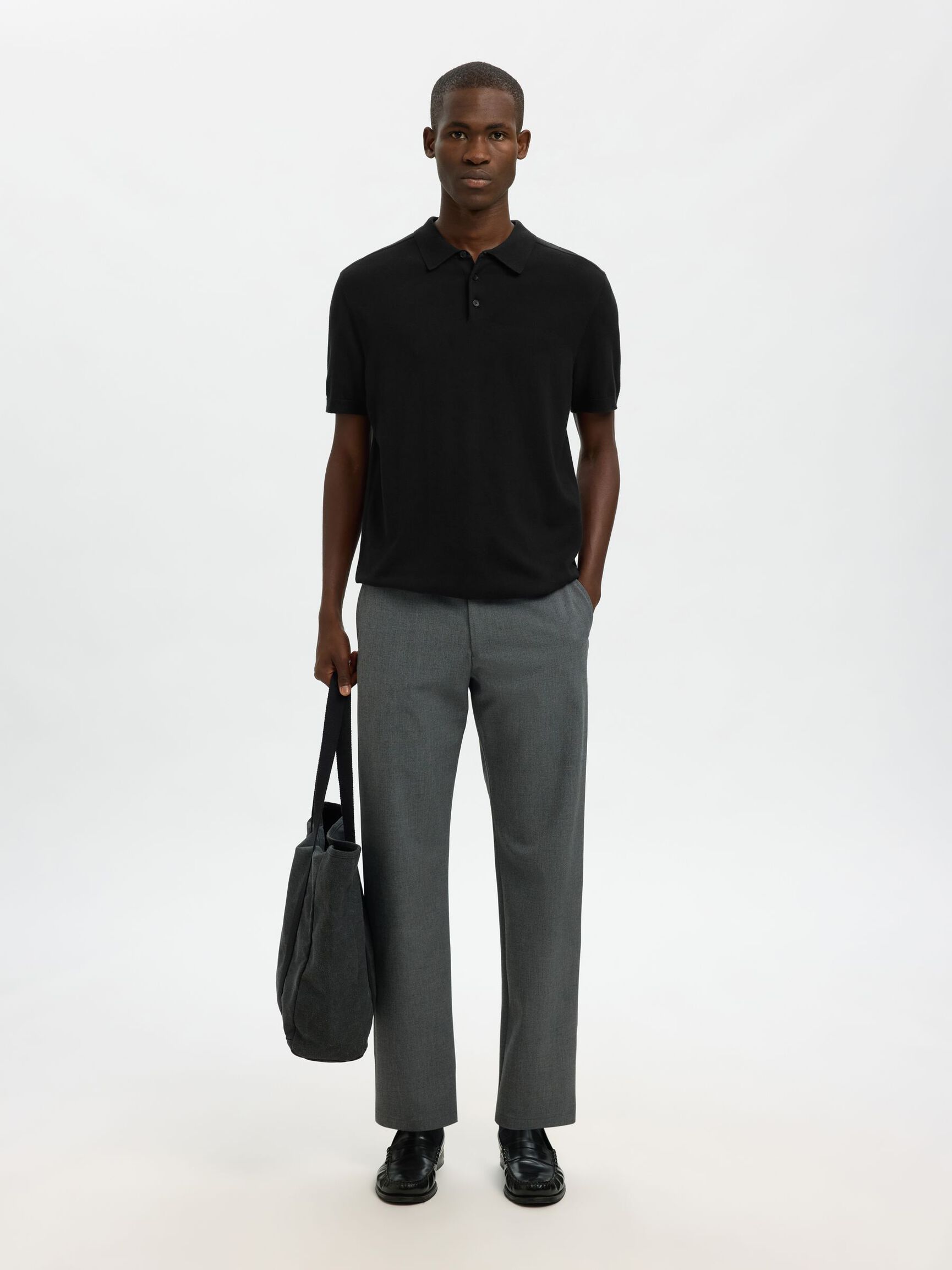 EN MAILLE POLO, Black, highres