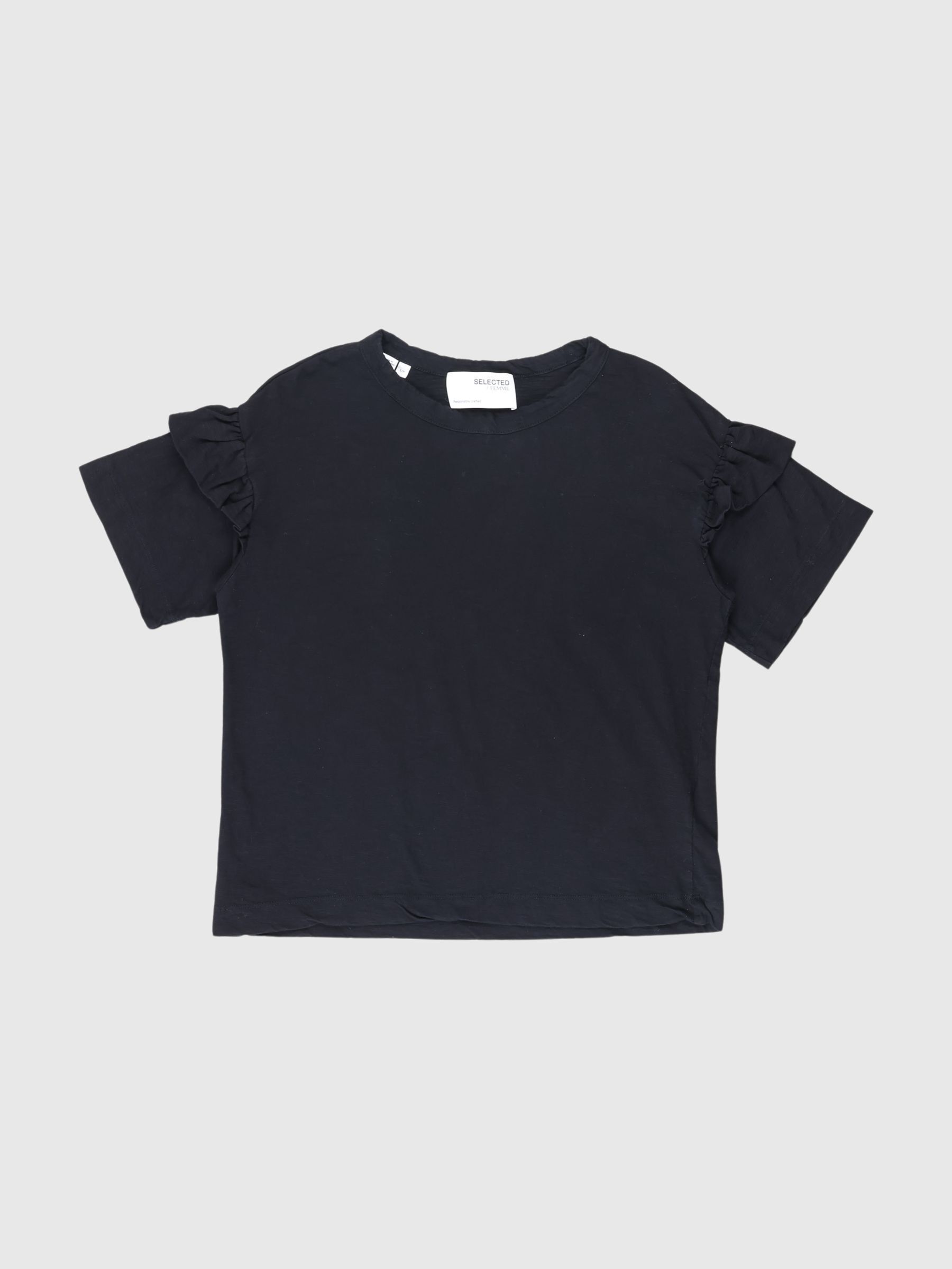 BOMULDSFLÆSER T-SHIRT, Black, highres