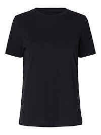 COTTON T-SHIRT, Black, highres