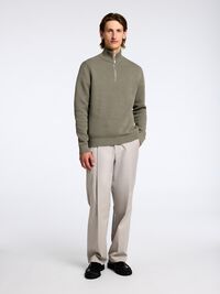 HALF-ZIP PULLOVER, Vetiver, highres