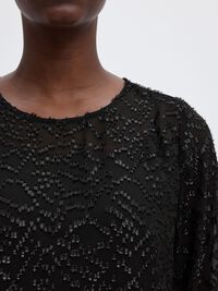 WIDE SLEEVED MINI DRESS, Black, highres