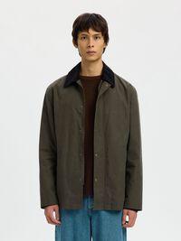 WAXED COTTON JACKET, Grape Leaf, highres