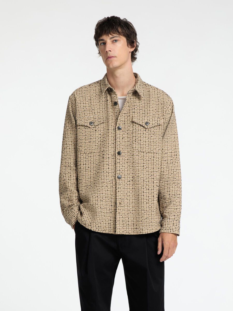 Selected BOXY FIT BOUCLÉ OVERSHIRT, Sand, highres - 16095709_Sand_1143816_003.jpg