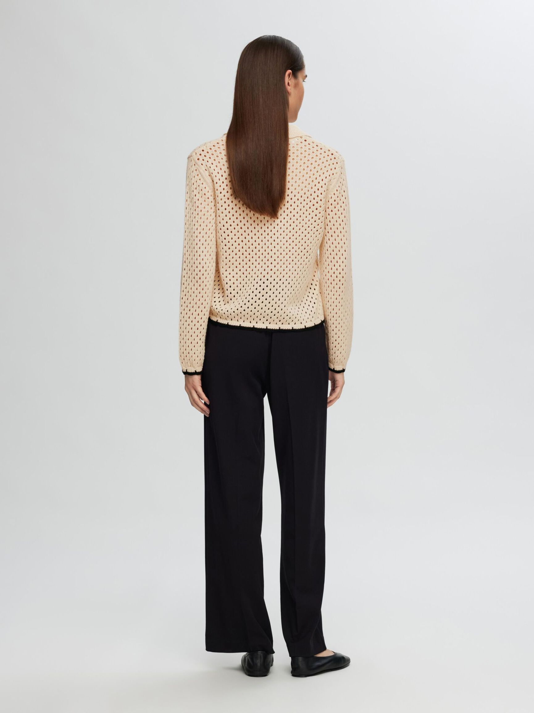 LONG SLEEVED KNITTED CARDIGAN, Birch, highres