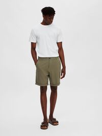 COTTON CHINO SHORTS, Burnt Olive, highres