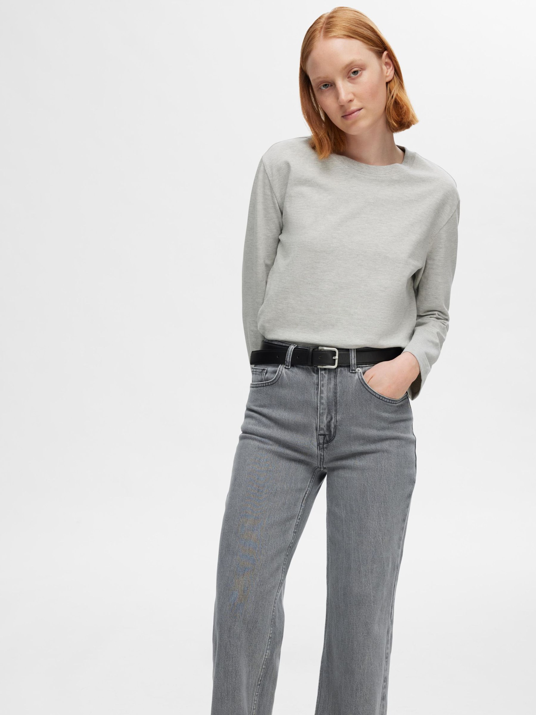 GRÅ WIDE FIT JEANS, Light Grey Denim, highres