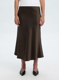 SATIN MIDI SKIRT, Delicioso, highres