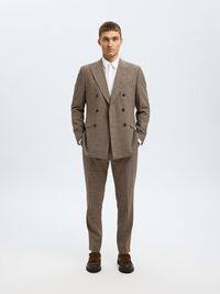 SLIM FIT ZWEIREIHIGER BLAZER, Dark Sand Melange, highres