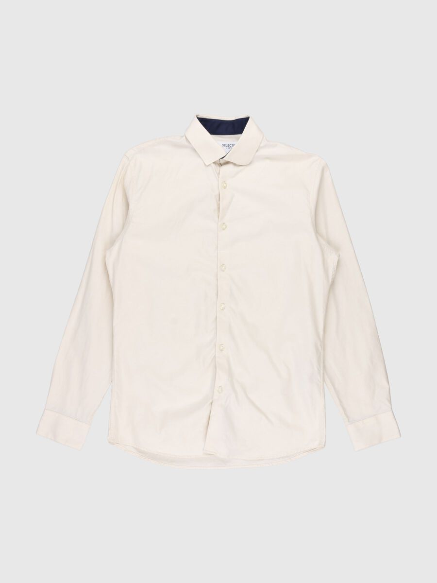 Selected CURVED HEM SHIRT, Wood Ash, highres - 80000329_WoodAsh_001.jpg