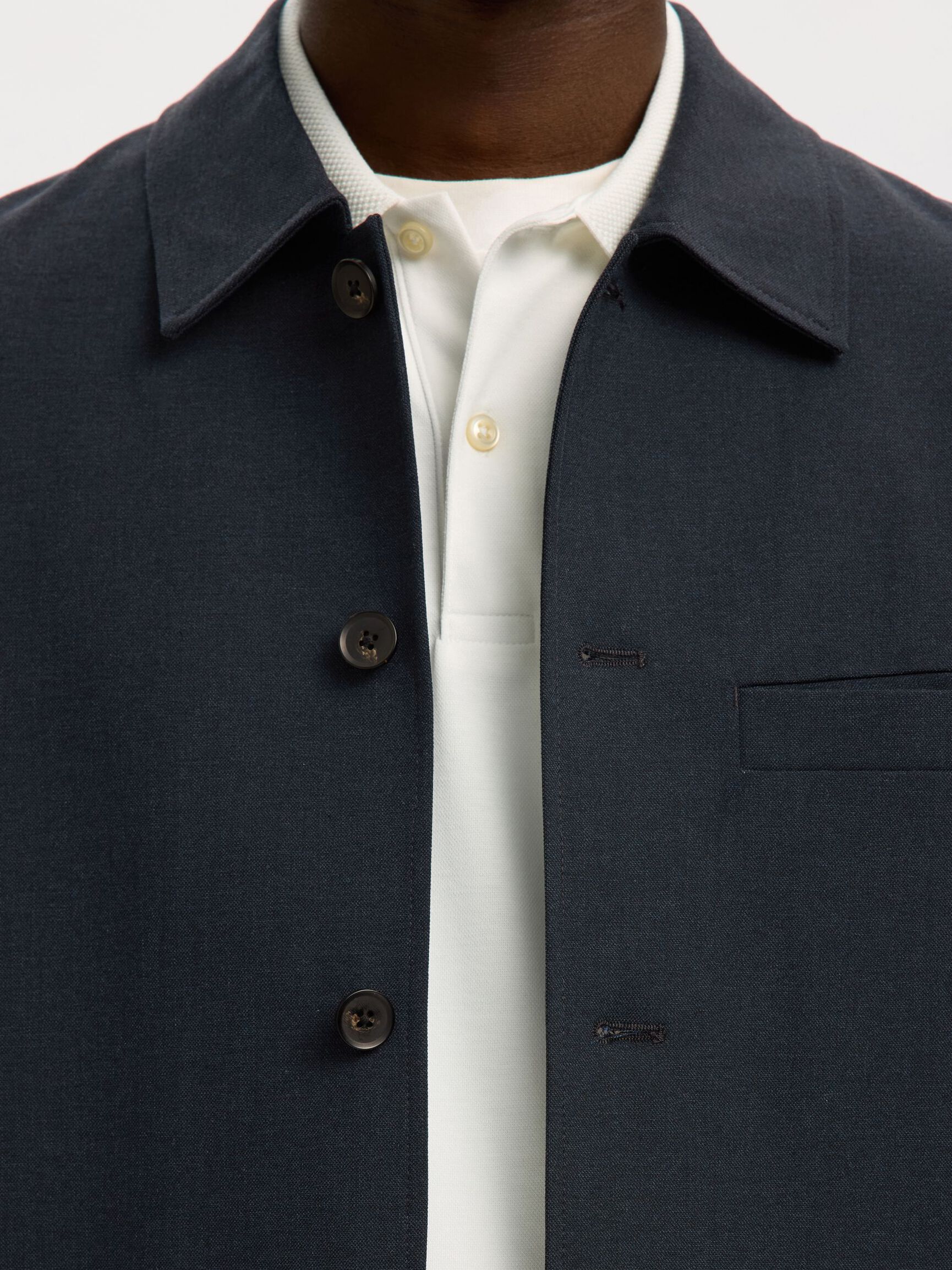 TAILORED OVERSHIRT, Dark Sapphire, highres
