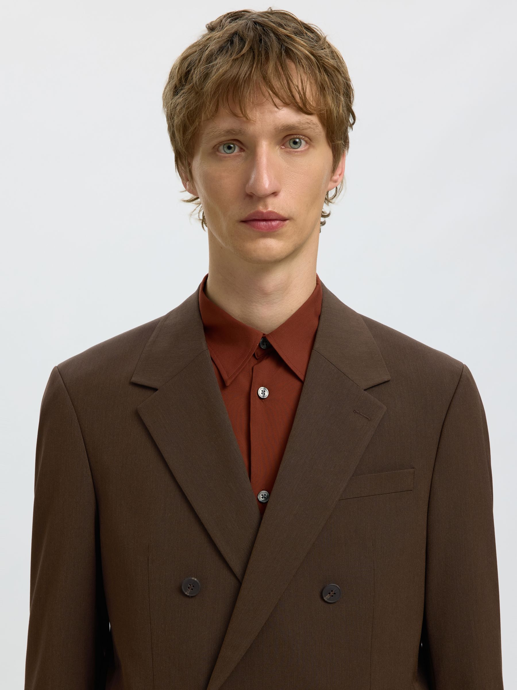 RELAXED FIT DOUBLE-BREASTED BLAZER, Demitasse, highres